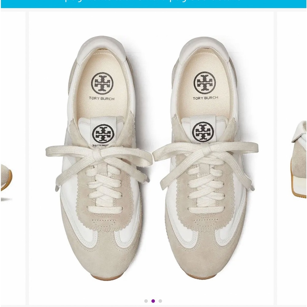 Cream and white Tory Burch sneakers
